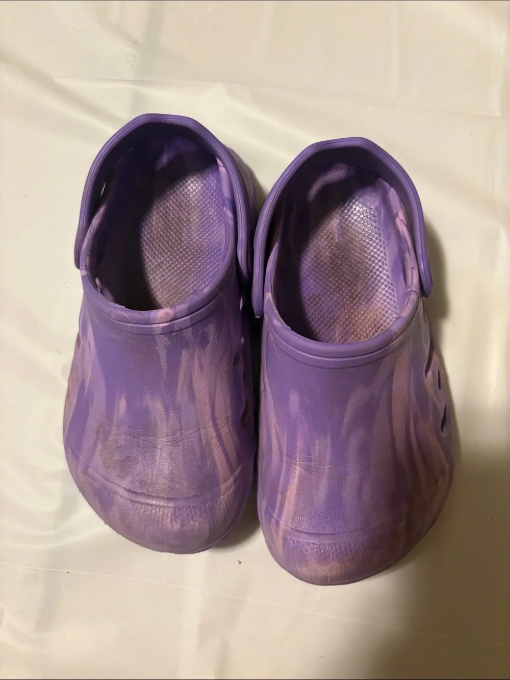 Kids Purple Tie-Dye Foam Clogs